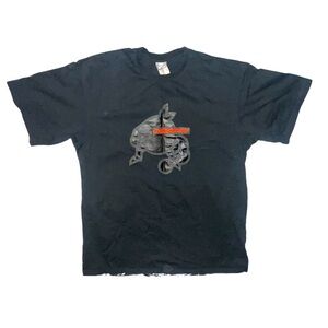 Y2K Nike X Orangemen X Be True Reflective Logo T-shirt Back Allover Print Size L